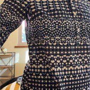 Talbots Blue and White Petite Blouse